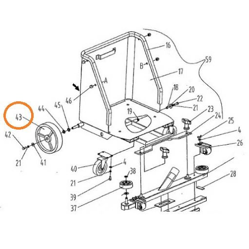 ニルフィスク エアスクープ8用部品 車輪 1個 43番（カート部品）