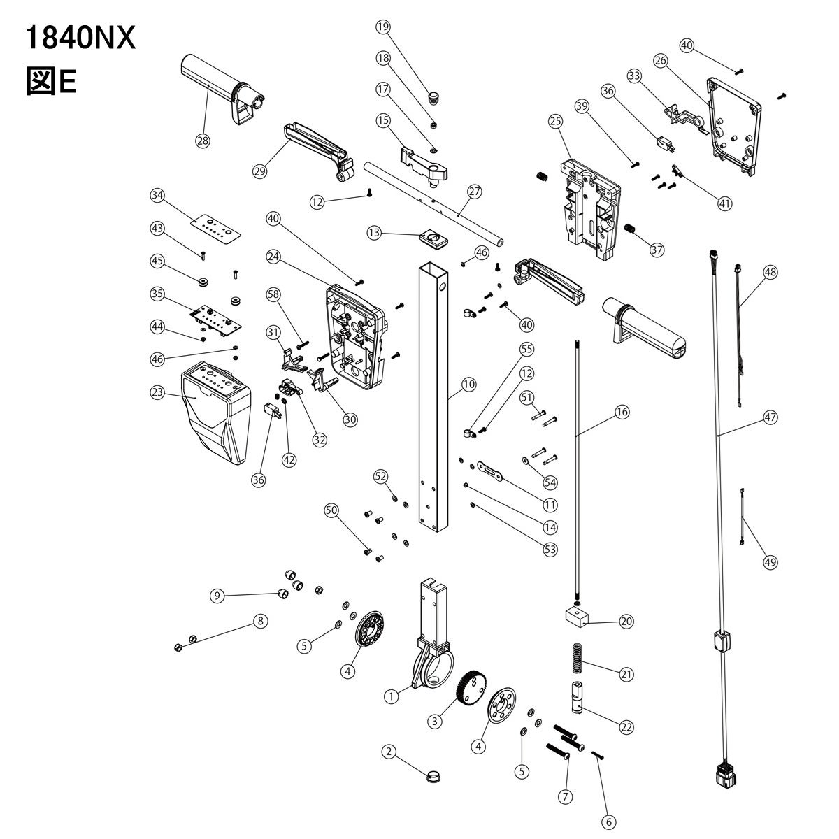 シーバイエス Duel1840NX（コンパクト自動床洗浄機）修理部品 図E